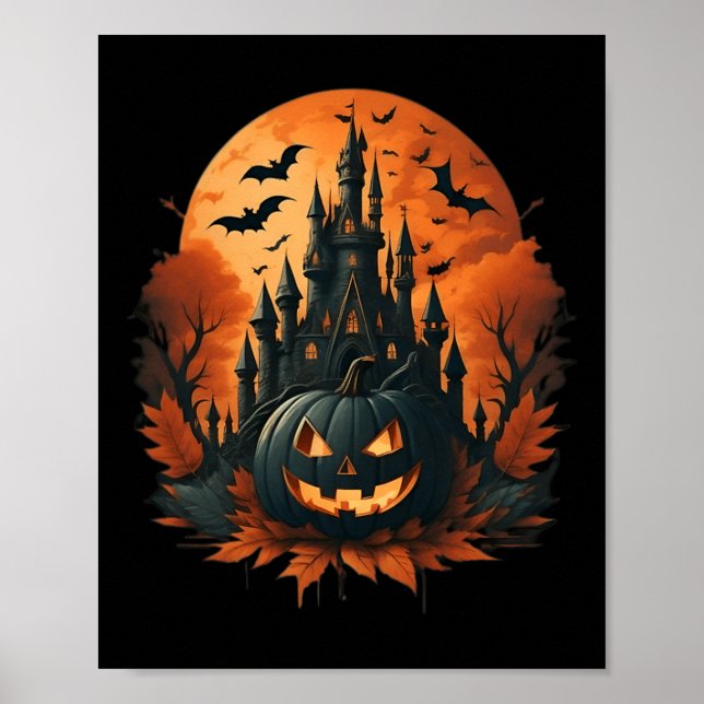 Jack O' Lantern Face Halloween Pumpkin Spooky Poster (Vorne)