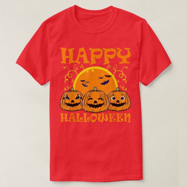 Jack O Lantern Face Happy Halloween Pumpkins Men W T-Shirt (Design vorne)