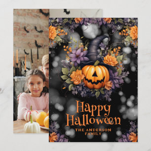 Jack O’Lantern Foto Halloween Card Feiertagskarte
