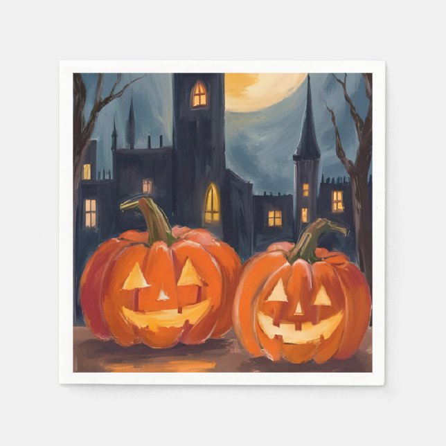 Jack-O-Lantern-Fright | Halloween Spooky Party Serviette (Vorderseite)