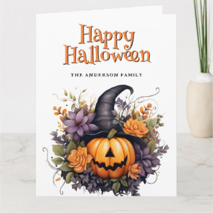 Jack O’Lantern Ghost Blütenglückskarte Halloween Karte