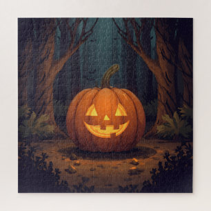 Jack O' Lantern glühen im Wald