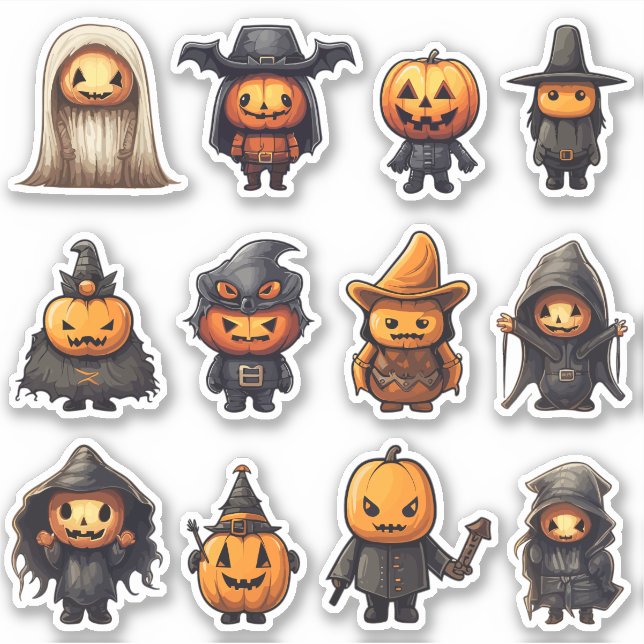 Jack-O-Lantern-Goblins Halloween-Sticker Aufkleber (Vorderseite)