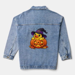 Jack-o'-Lantern-Gummiente Halloween Jeansjacke