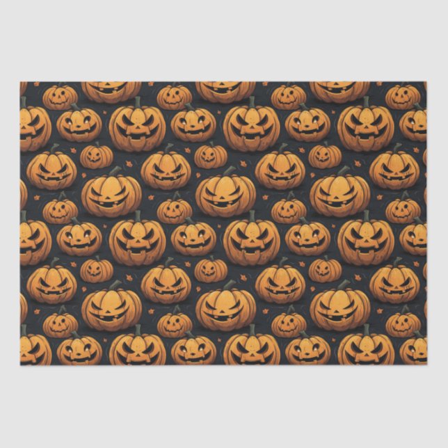 Jack-o’-Lantern Halloween-Design Seidenpapier (Vorderseite)