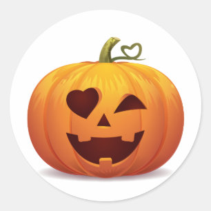 Jack-o-lantern Halloween Kürbiskalender Runder Aufkleber