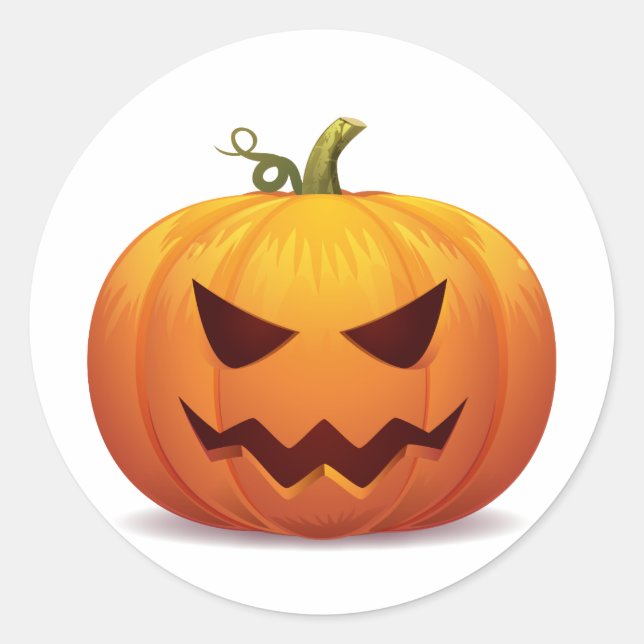 Jack-o-lantern Halloween Kürbiskalender Runder Aufkleber (Vorderseite)