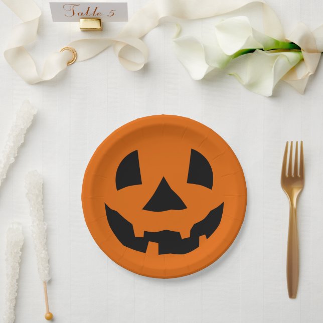 Jack-O'-Lantern Halloween-Papierplatte Pappteller (Hochzeit)
