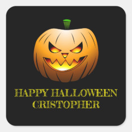 Jack-o-Lantern Halloween Pumpkin Quadratischer Aufkleber