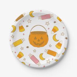 Jack-o-Lantern Halloween Trick oder Treat Candy Pappteller