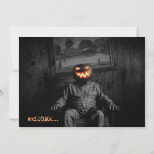 Jack O' Lantern Head Spooky Halloween-Party Einladung