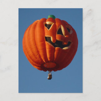 Jack-O-Lantern-Heißluftballon Postkarte