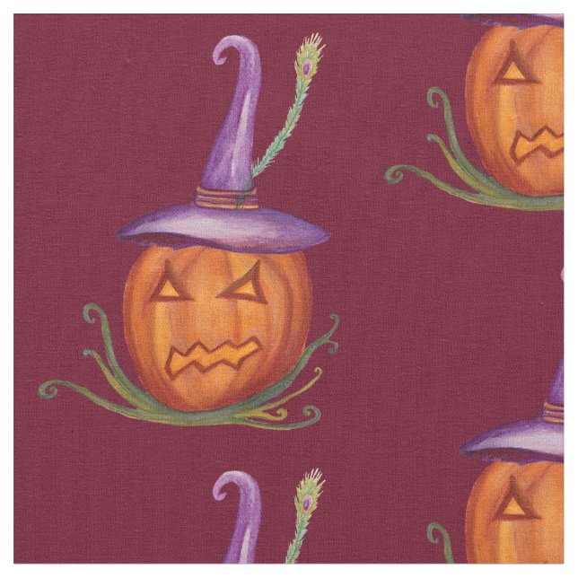 Jack-O-Lantern-Hexenwerkstoff Stoff (Nahaufnahme)
