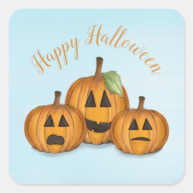 Jack O Lantern im Kürbisfeld-Platz Aufkleber (Vorderseite)