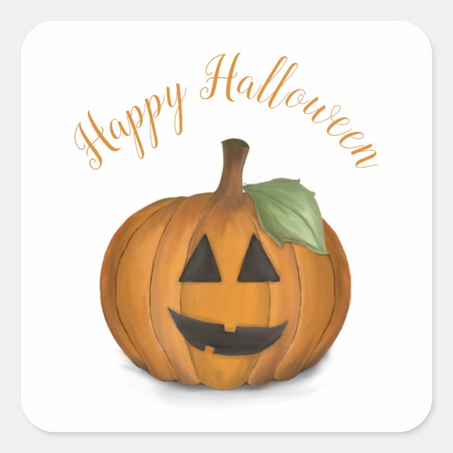 Jack O Lantern im Kürbisfeld-Platz Aufkleber (Vorderseite)