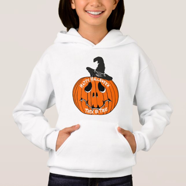 Jack O' Lantern Kids Hoodie Witz Halloween (Vorderseite)