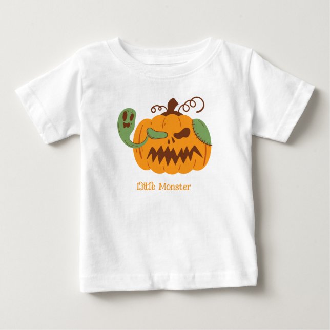 Jack-o'-Lantern & Knochen Spooky Halloween Baby T-shirt (Vorderseite)