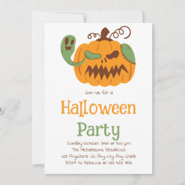 Jack-o'-Lantern & Knochen Spooky-Halloween-Party Einladung