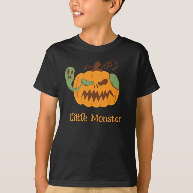 Jack-o'-Lantern & Knochen Spooky Halloween T-Shirt (Vorderseite)