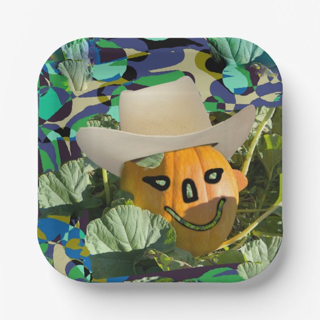 Jack-o-lantern Kürbiskuchen, Halloween-Gesicht Pappteller (Vorderseite)