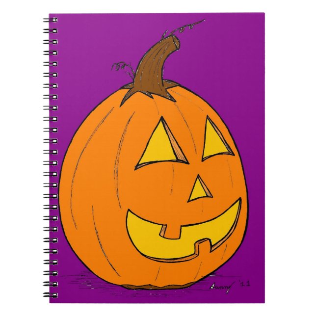 Jack o' Lantern Lila Notebook Notizblock (Vorderseite)