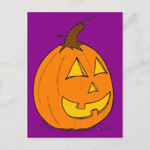 Jack o' Lantern Lila Postkarte