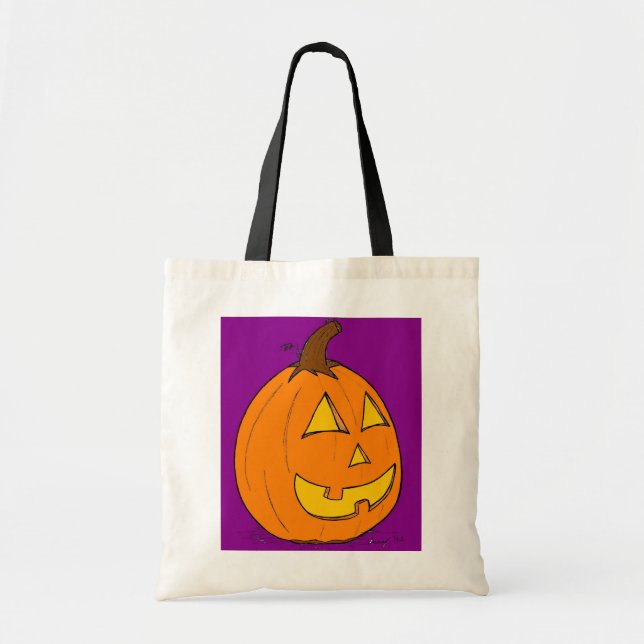 Jack o' Lantern Lila Totbeutel Tragetasche (Vorne)