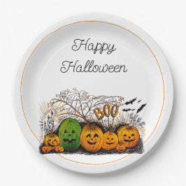 Jack-O-Lantern-Linie nach oben Pappteller