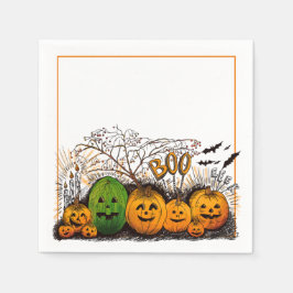 Jack-O-Lantern-Linie nach oben Serviette