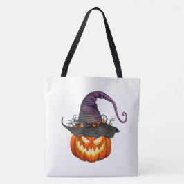 Jack-O-Lantern mit Hexenhut Tasche
