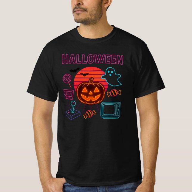 Jack-O’ Lantern Neon Halloween Bekleidung Unisex T-Shirt (Vorderseite)