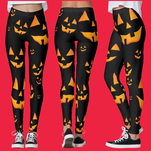 Jack-O-Lantern oder Jack O’Lantern Augen und Läche Leggings (Von Creator hochgeladen)