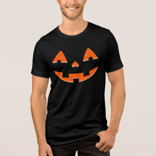 Jack-o’-Lantern Orange Eyes & Mouth - Halloween Tri-Blend Shirt