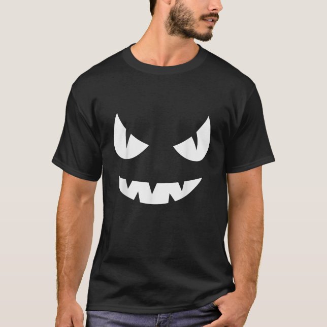 Jack O Lantern Pumpkin Face Funny Halloween Costum T-Shirt (Vorderseite)
