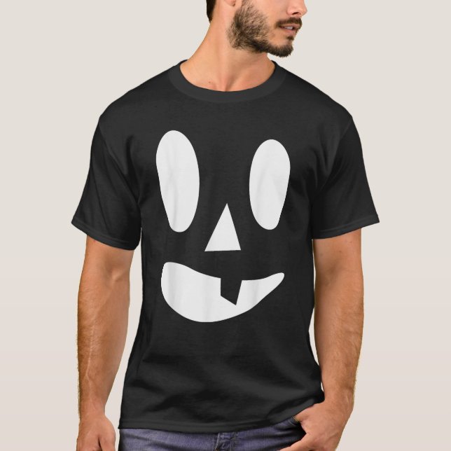 Jack O Lantern Pumpkin Face Funny Halloween Costum T-Shirt (Vorderseite)