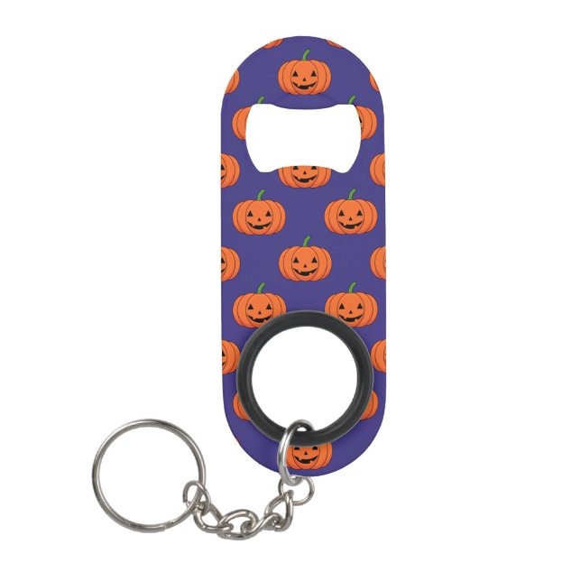 Jack-O'-Lantern Pumpkin Halloween-Muster Mini Flaschenöffner (Vorderseite)