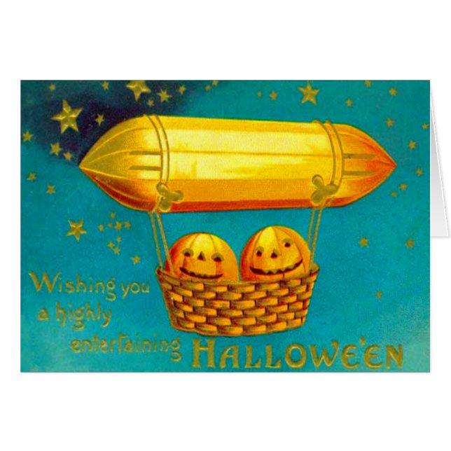 Jack O' Lantern Pumpkin Heißluftballon (Vorderseite (Horizontal))