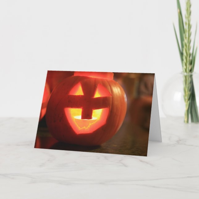 Jack-O-Lantern Pumpkin Karte (Vorderseite)