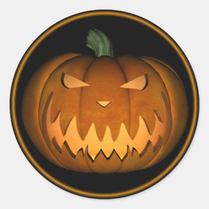 Jack o' Lantern Runder Aufkleber