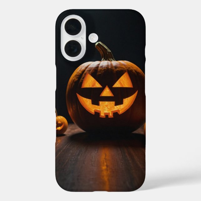 Jack-o’-Lantern-Silhouette iPhone 16 Hülle (Rückseite)