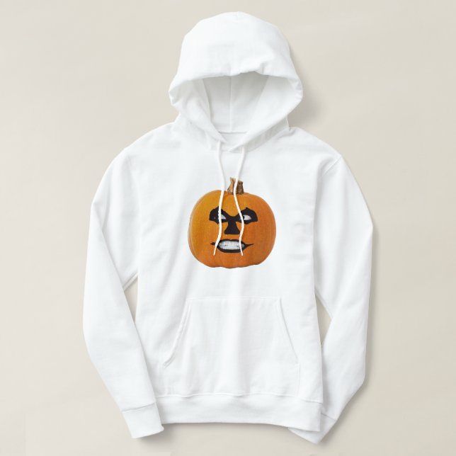 Jack o' Lantern Sinister Face, Halloween Pumpkin Hoodie (Design vorne)