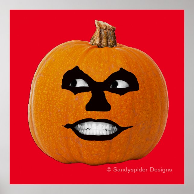 Jack o' Lantern Sinister Face, Halloween Pumpkin Poster (Vorne)