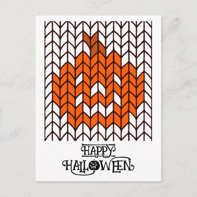 JACK-O-LANTERN STRICK Halloween Postkarte (Vorderseite)
