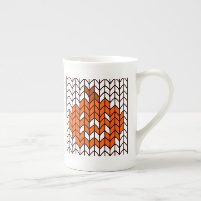 JACK-O-LANTERN STRICK Knochen China Tasse (Rechts)