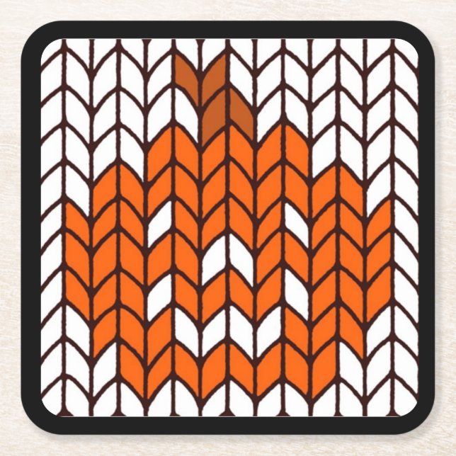 JACK-O-LANTERN STRICK Square Paper Untersetzer (Vorderseite)