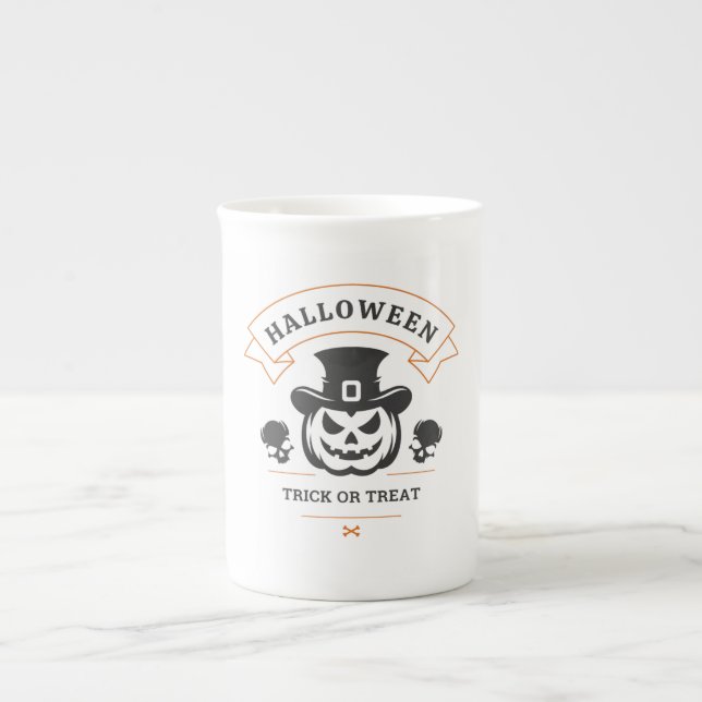 Jack-o'-Lantern Trick oder Leckereien Spezielle Ta Prozellantasse (Vorderseite)