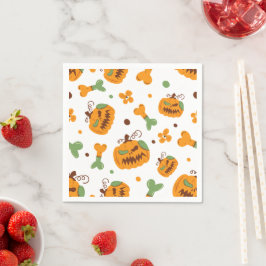 Jack-o-Lantern und Knochen-Spooky Halloween Serviette