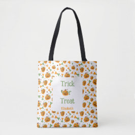 Jack-o-Lantern- und Knochentrick oder Personalisie Tasche