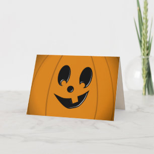 Jack-O-Lantern Visage Silly avec Carte d'Halloween