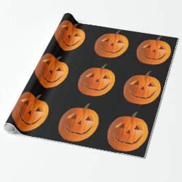 Jack-O-Lanterns auf schwarzem Schleifpapier Geschenkpapier